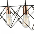 MID0422 Midi 4 Light Bar Pendant Black And Bright Copper Detail