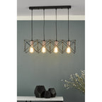 MID0422 Midi 4 Light Bar Pendant Black And Bright Copper Detail