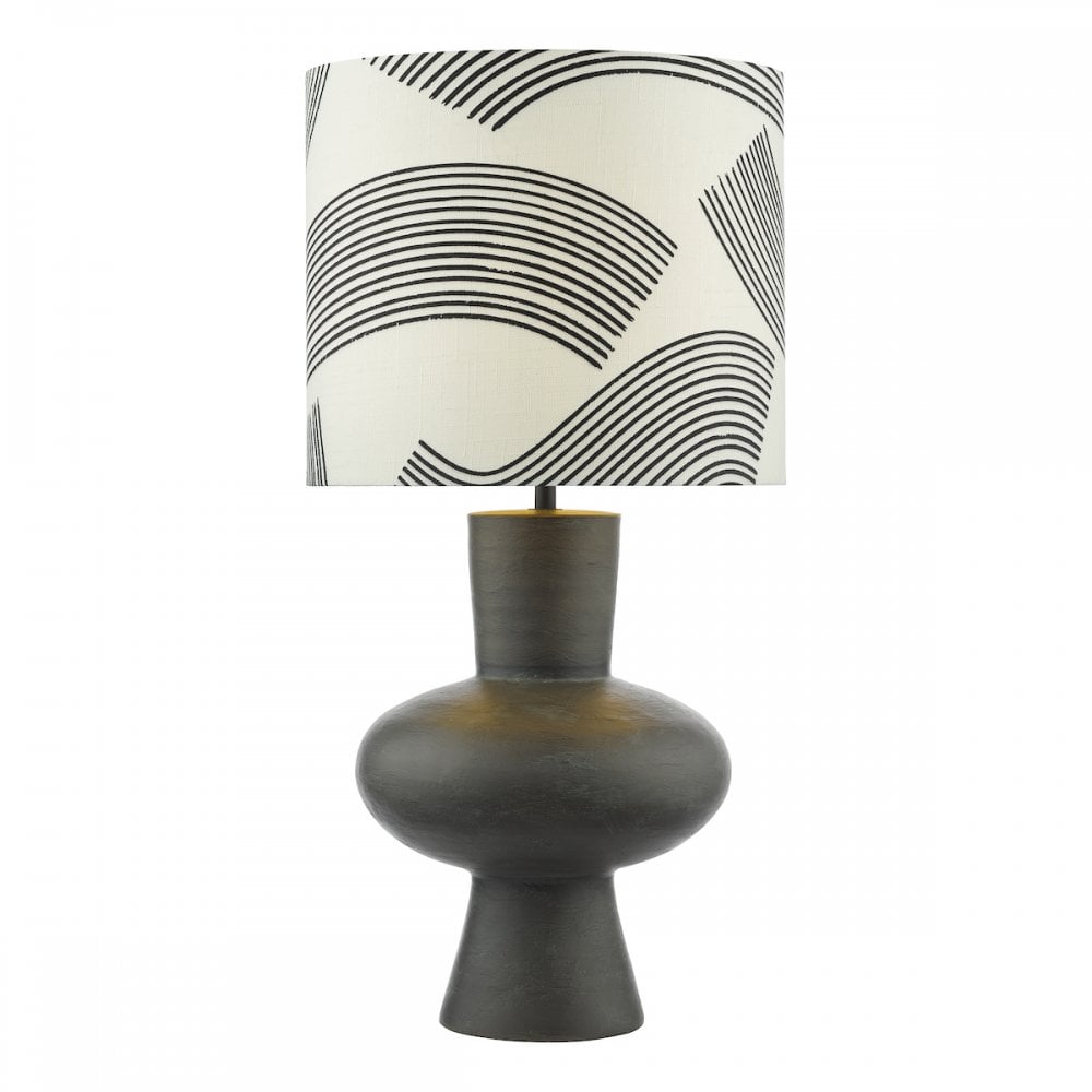 MIH4222 Miho 1 Light Table Lamp Black/Bronze With Shade
