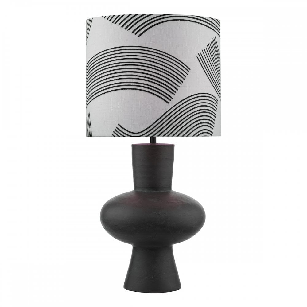 MIH4222 Miho 1 Light Table Lamp Black/Bronze With Shade