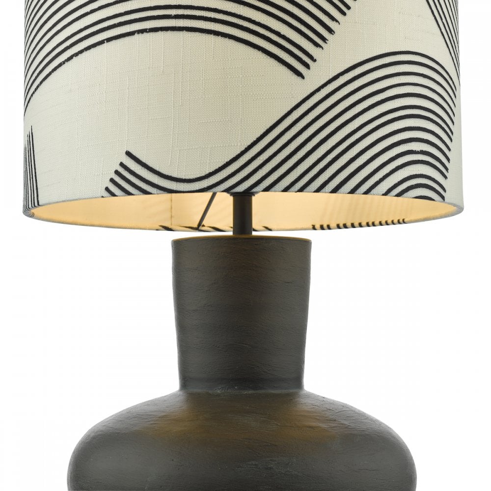 MIH4222 Miho 1 Light Table Lamp Black/Bronze With Shade