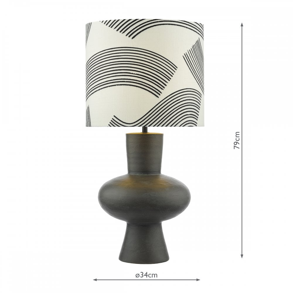 MIH4222 Miho 1 Light Table Lamp Black/Bronze With Shade