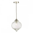 MYA0138 Mya 1 Light Single Pendant Polished Nickel Glass
