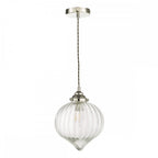 MYA0138 Mya 1 Light Single Pendant Polished Nickel Glass