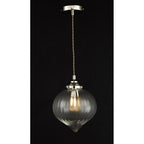 MYA0138 Mya 1 Light Single Pendant Polished Nickel Glass