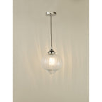 MYA0138 Mya 1 Light Single Pendant Polished Nickel Glass