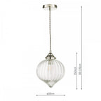 MYA0138 Mya 1 Light Single Pendant Polished Nickel Glass