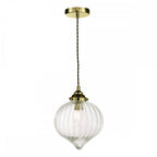MYA0175 Mya 1 Light Single Pendant Antique Brass Glass