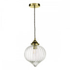 MYA0175 Mya 1 Light Single Pendant Antique Brass Glass