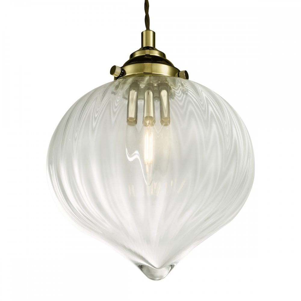 MYA0175 Mya 1 Light Single Pendant Antique Brass Glass