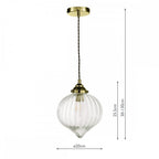 MYA0175 Mya 1 Light Single Pendant Antique Brass Glass