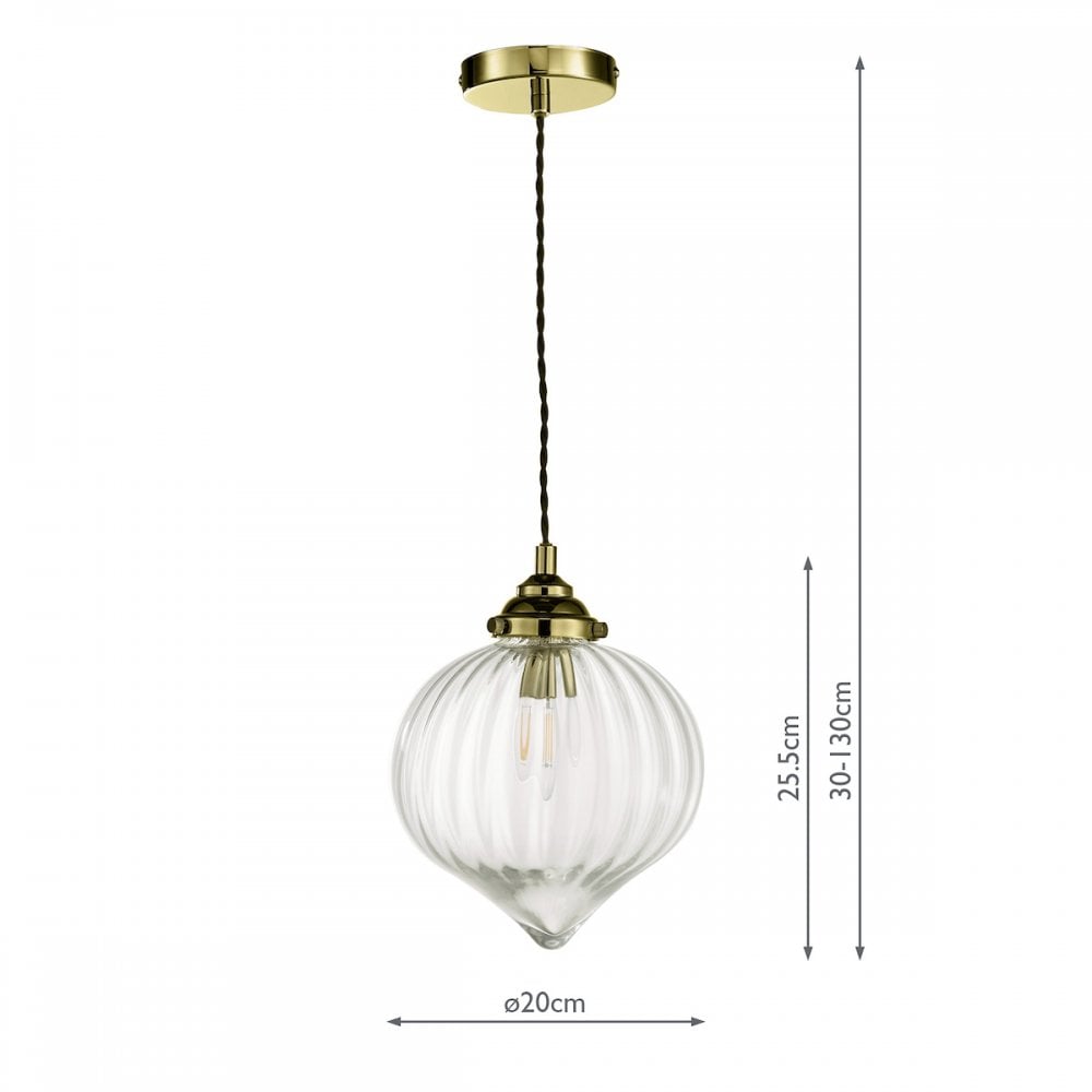 Mya 1 Light Single Pendant Antique Brass Glass