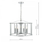 MYK0450 Myka 4 Light Pendant Polished Chrome