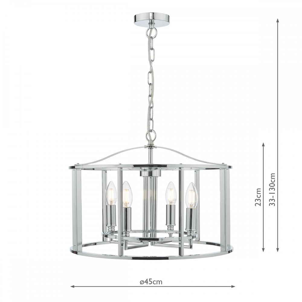 MYK0450 Myka 4 Light Pendant Polished Chrome