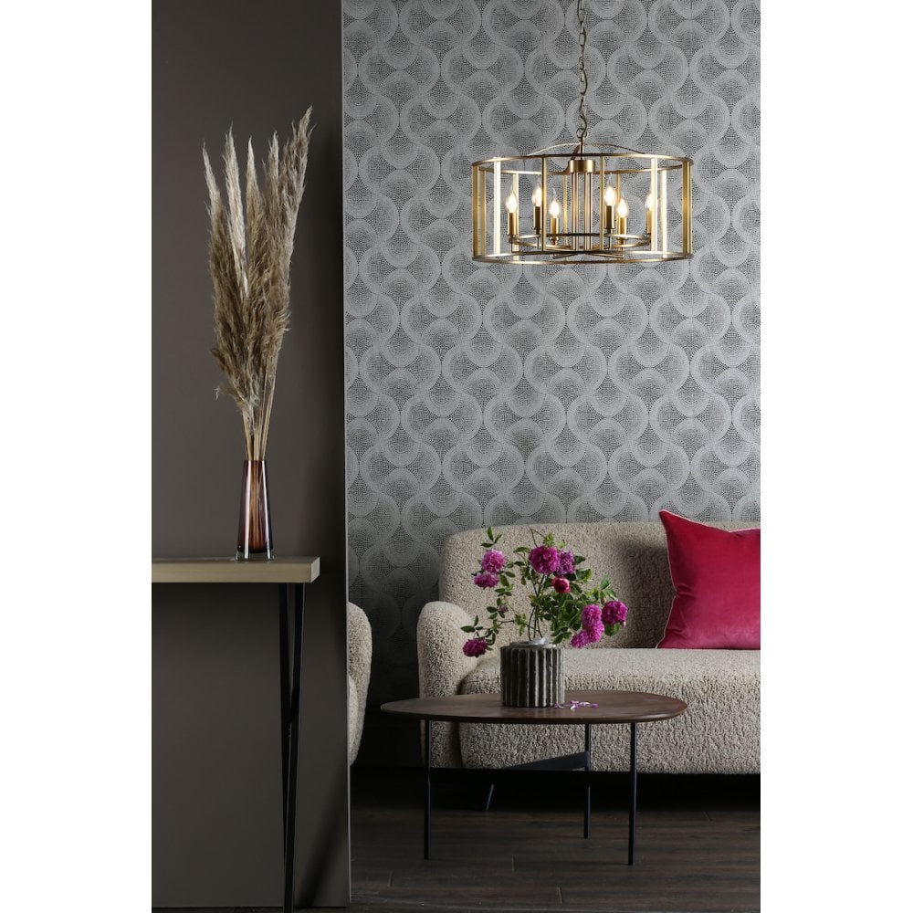 MYK0663 Myka 6 Light Pendant Brushed Bronze