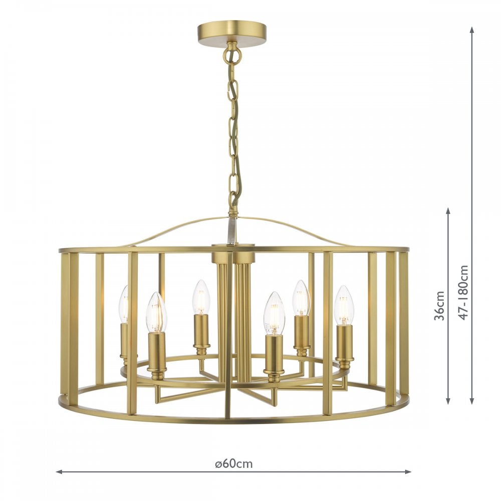 MYK0663 Myka 6 Light Pendant Brushed Bronze