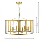 MYK0663 Myka 6 Light Pendant Brushed Bronze