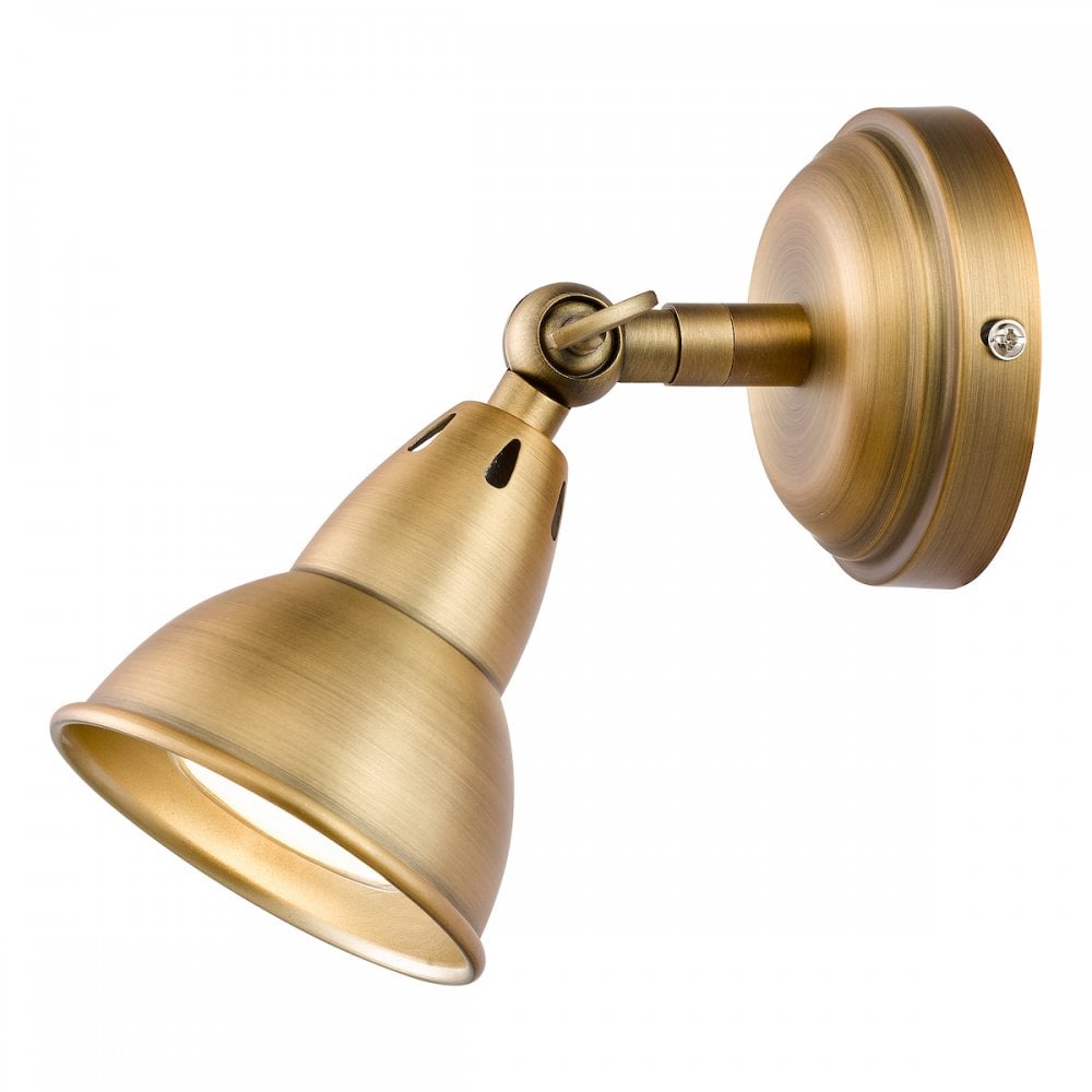 NAT0742 Nathaniel 1 Light Single Spotlight Aged Brass (S)