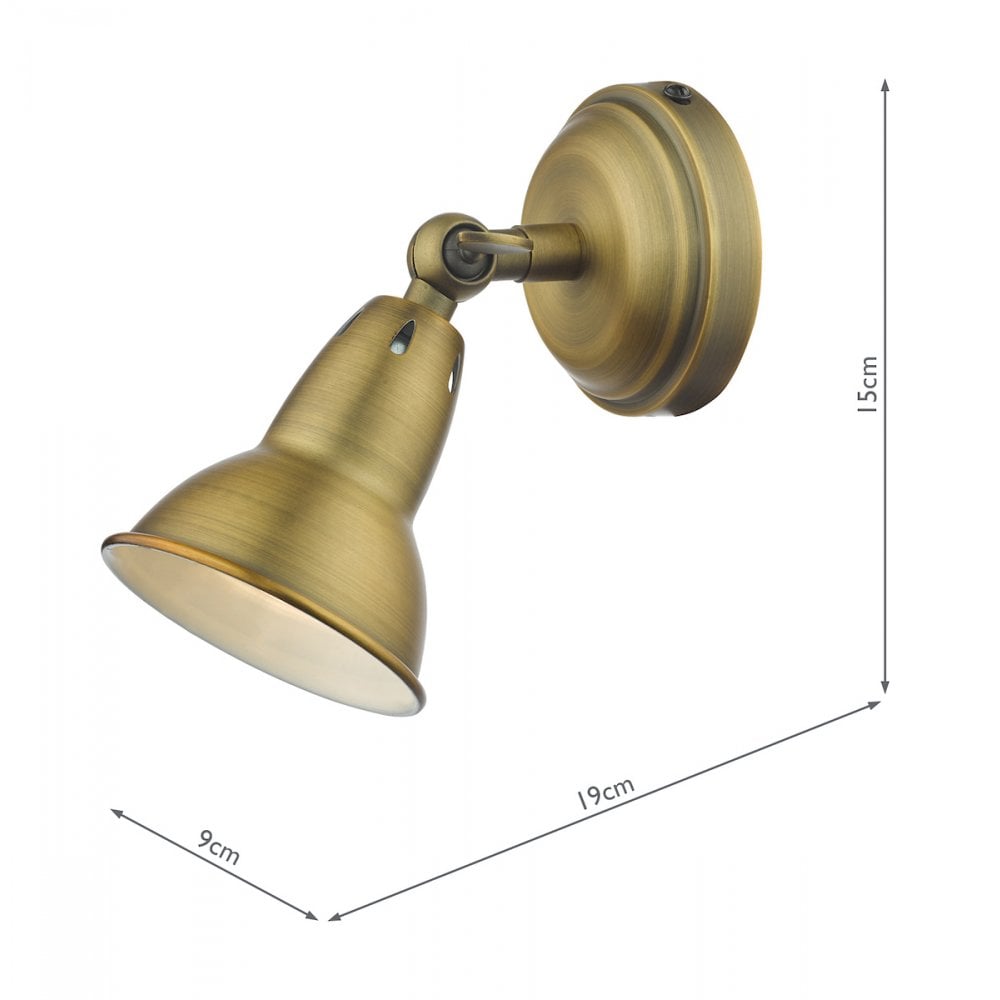 NAT0742 Nathaniel 1 Light Single Spotlight Aged Brass (S)