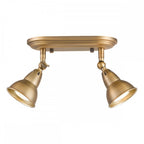 NAT7542 Nathaniel 2 Light Plate Spotlight Aged Brass