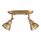 NAT7542 Nathaniel 2 Light Plate Spotlight Aged Brass