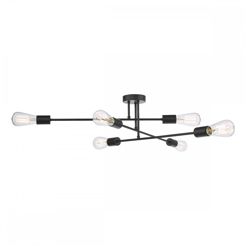 NEV6422 Neve 6 Light Flush Matt Black