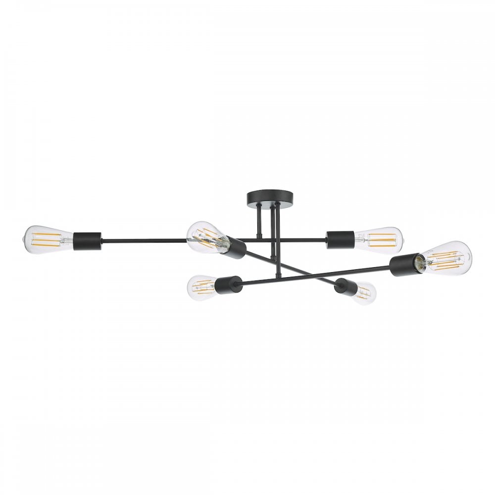 NEV6422 Neve 6 Light Flush Matt Black