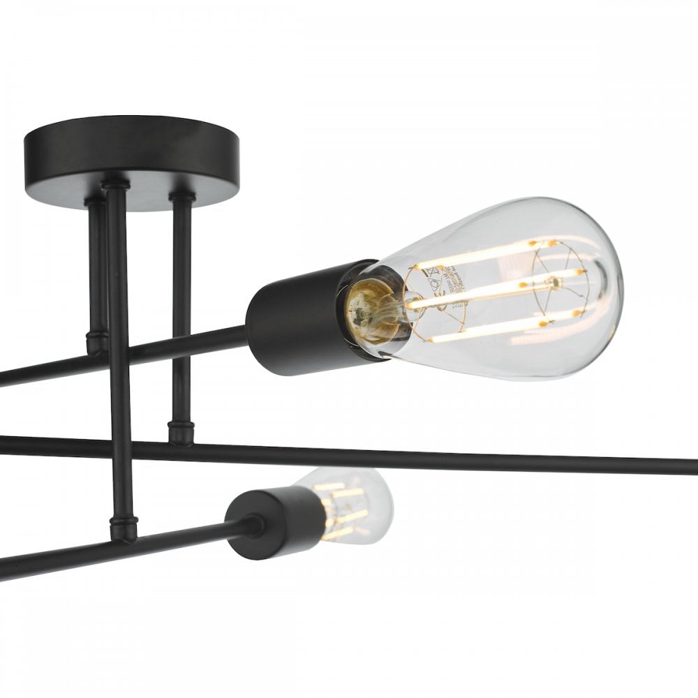NEV6422 Neve 6 Light Flush Matt Black