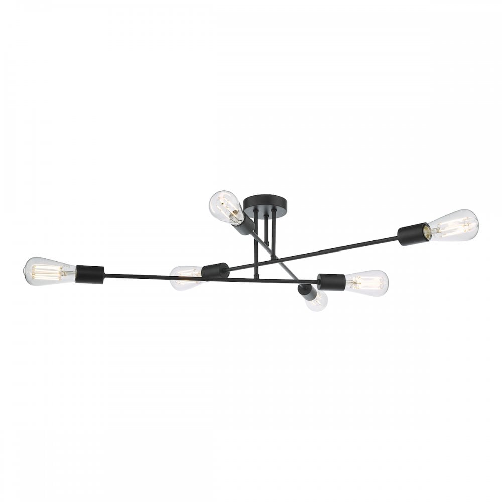 NEV6422 Neve 6 Light Flush Matt Black