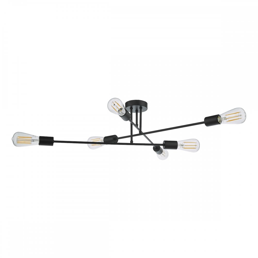 NEV6422 Neve 6 Light Flush Matt Black