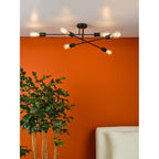 NEV6422 Neve 6 Light Flush Matt Black