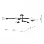 NEV6422 Neve 6 Light Flush Matt Black