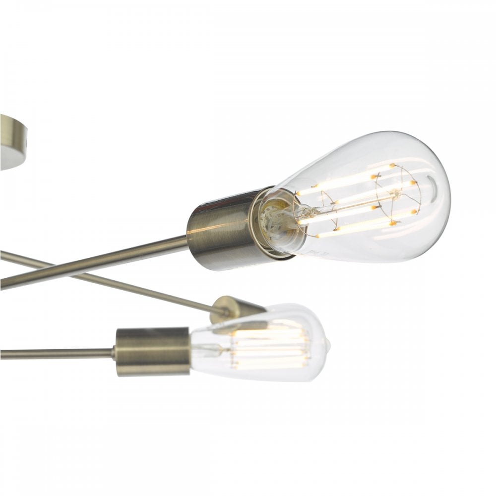 NEV6475 Neve 6 Light Flush Antique Brass