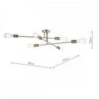 NEV6475 Neve 6 Light Flush Antique Brass
