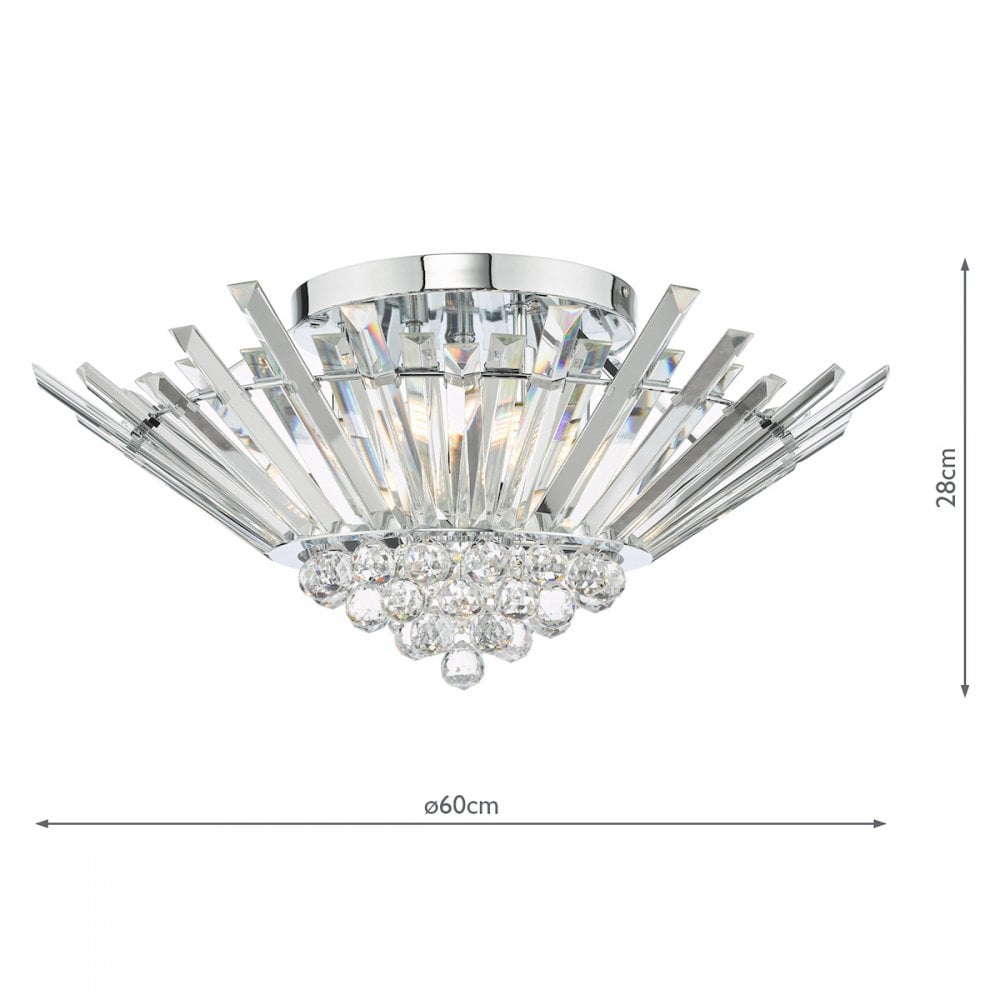 NIM5050 Nimbus 5 Light Flush Polished Chrome Crystal