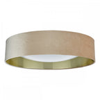 NYS4801 Nysa 3 Light Flush Velvet Taupe Shade 60Cm