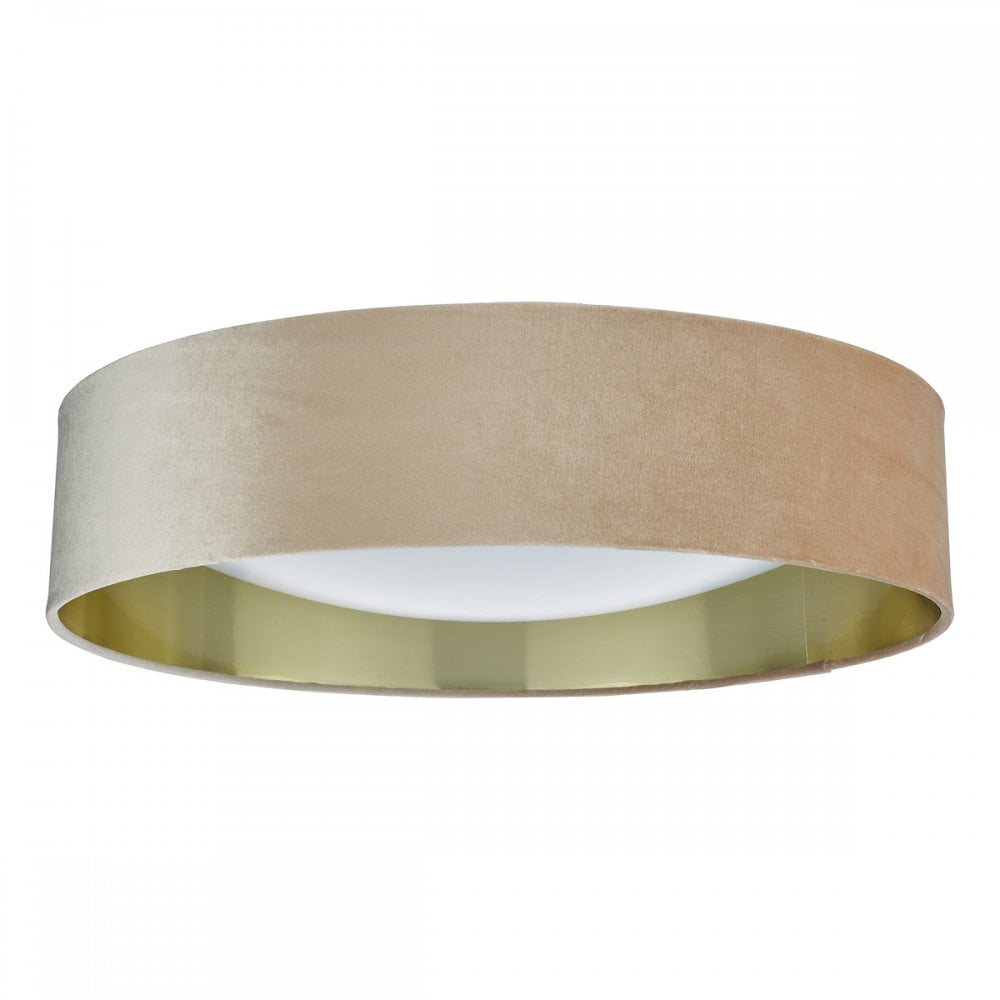 NYS4801 Nysa 3 Light Flush Velvet Taupe Shade 60Cm