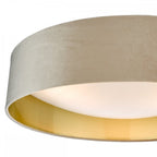 NYS4801 Nysa 3 Light Flush Velvet Taupe Shade 60Cm