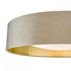 NYS4801 Nysa 3 Light Flush Velvet Taupe Shade 60Cm