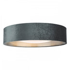 NYS4861 Nysa 3 Light Flush Velvet Dark Grey Shade 60Cm