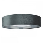 NYS4861 Nysa 3 Light Flush Velvet Dark Grey Shade 60Cm
