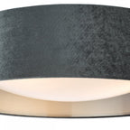 NYS4861 Nysa 3 Light Flush Velvet Dark Grey Shade 60Cm