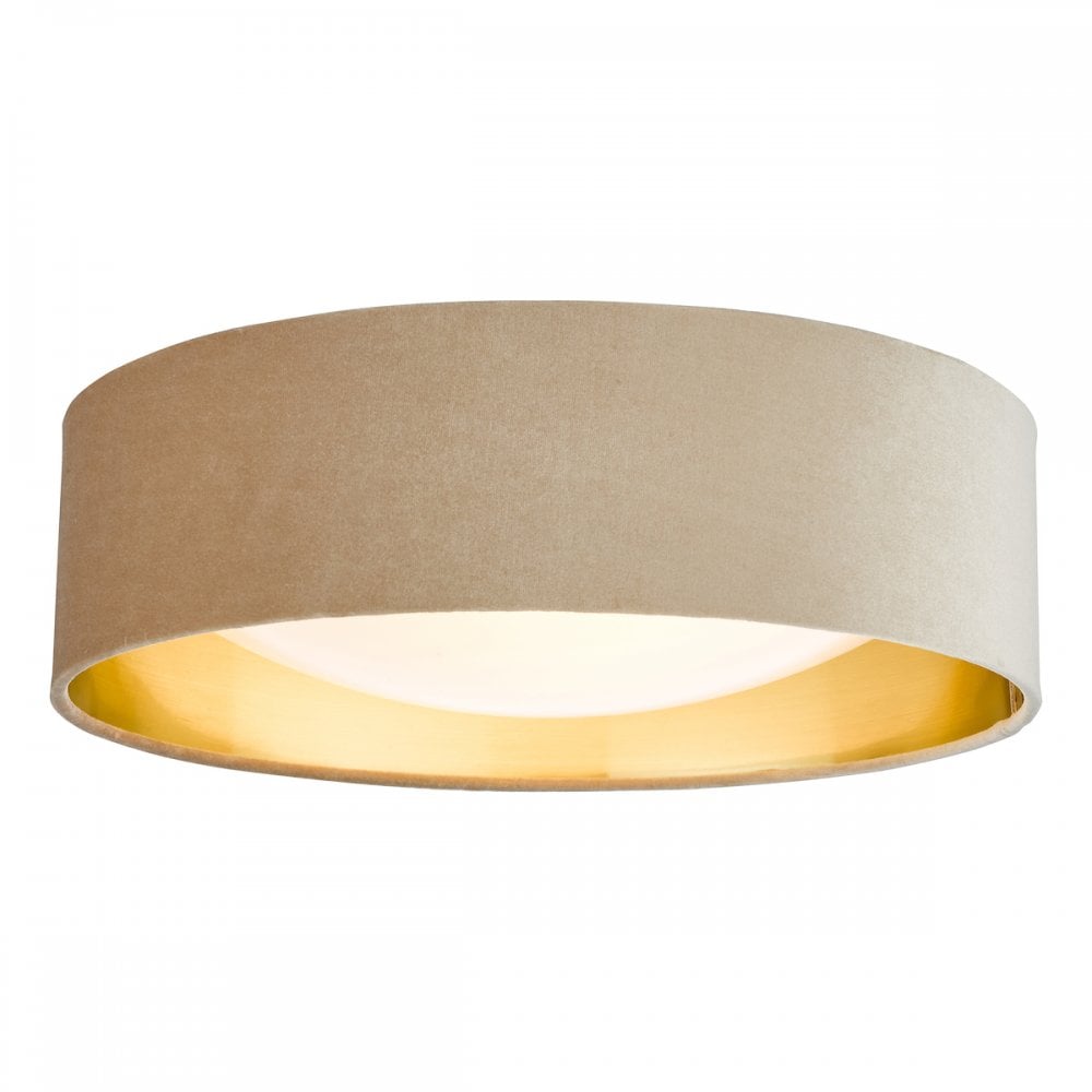 NYS5001 Nysa 2 Light Flush Velvet Taupe Shade 40Cm