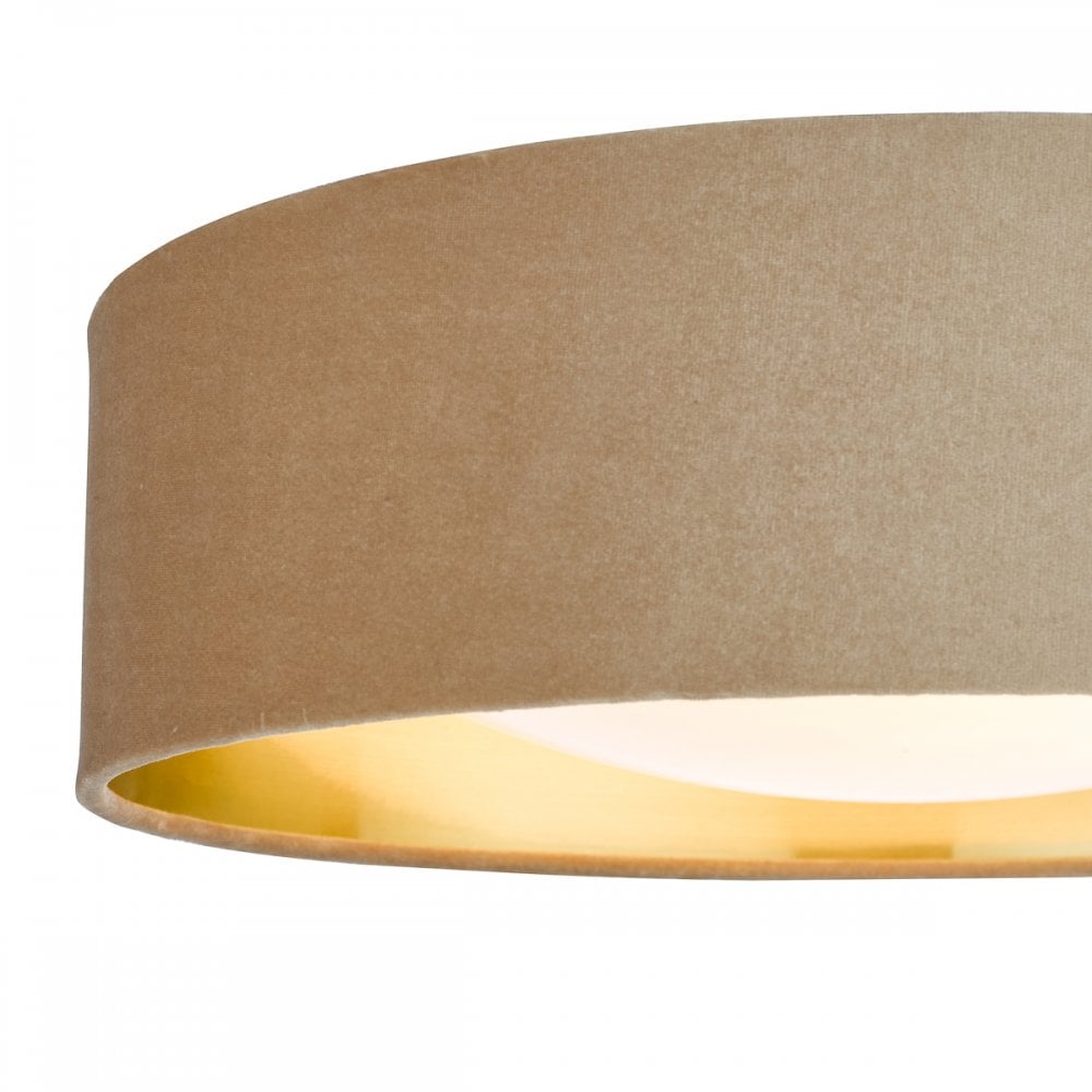 NYS5001 Nysa 2 Light Flush Velvet Taupe Shade 40Cm