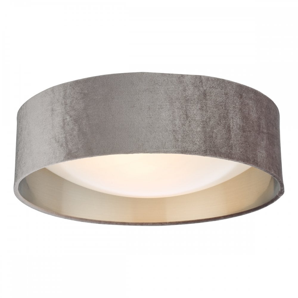 NYS5037 Nysa 2 Light Flush Velvet Mink Shade 40Cm (S)