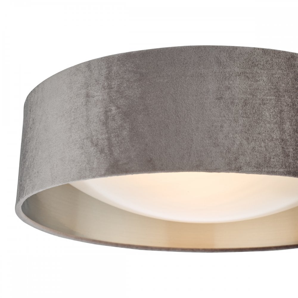 NYS5037 Nysa 2 Light Flush Velvet Mink Shade 40Cm (S)
