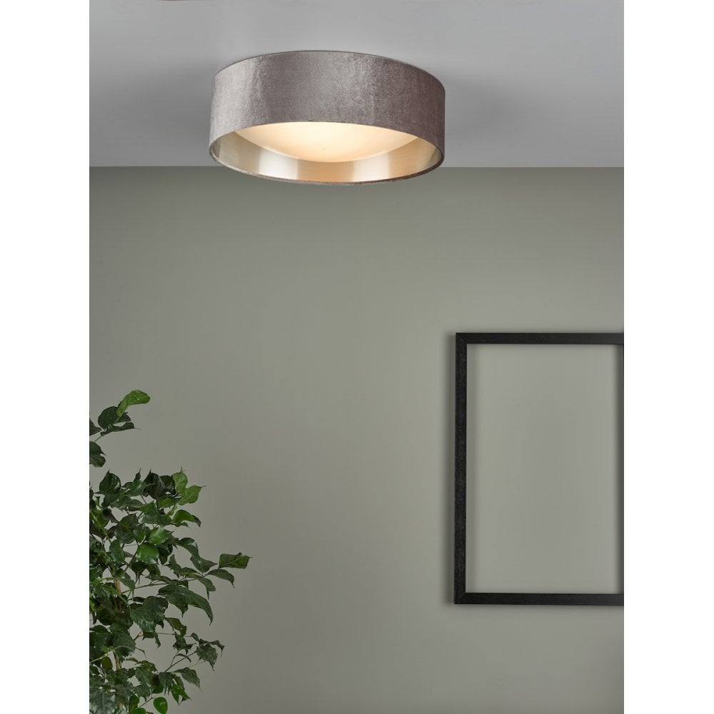 NYS5037 Nysa 2 Light Flush Velvet Mink Shade 40Cm (S)