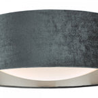 NYS5061 Nysa 2 Light Flush Velvet Dark Grey Shade 40Cm