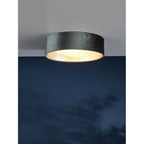 NYS5061 Nysa 2 Light Flush Velvet Dark Grey Shade 40Cm