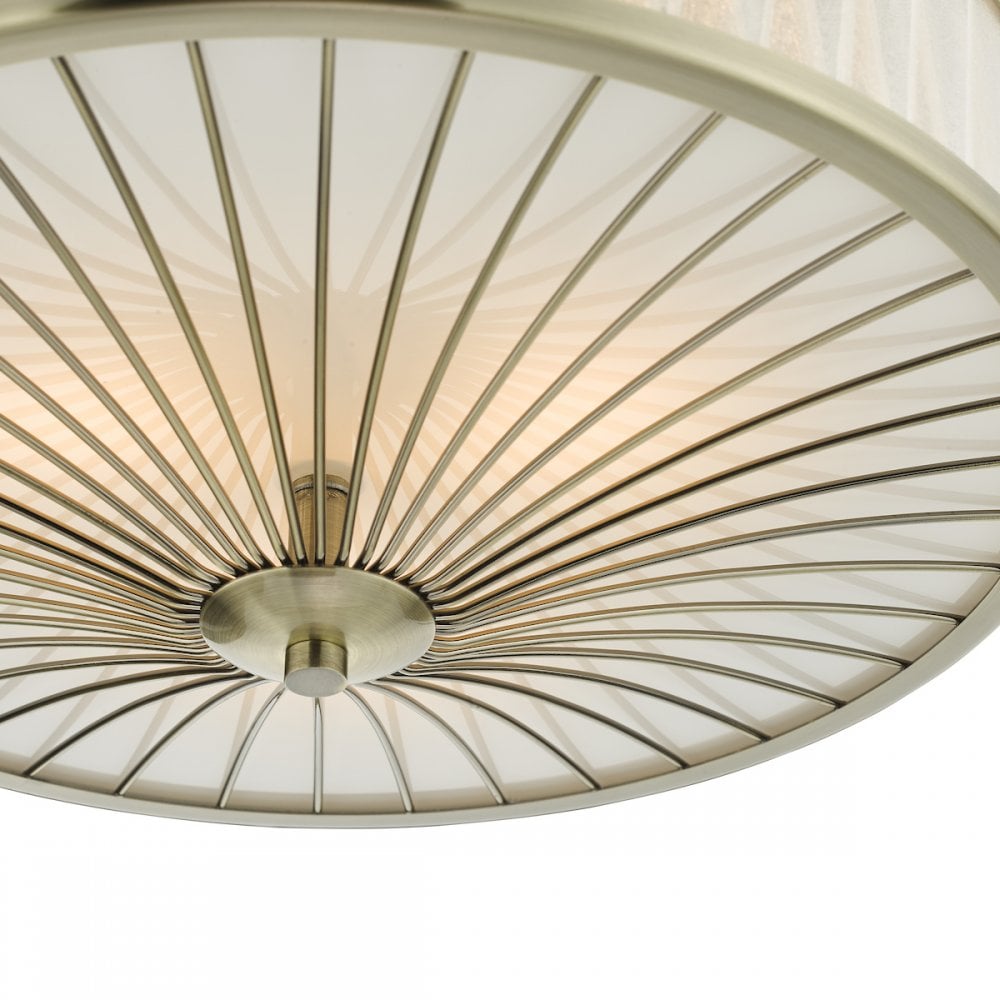OSL5075 Oslo 3 Light Flush Ceiling Light Antique Brass